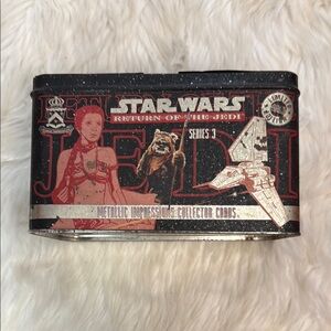 Vintage Star Wars Return Jedi Metallic Impress Series 3 Cards and Collector Tin